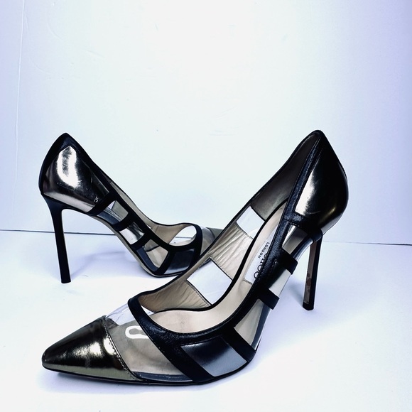 JIMMY CHOO 'Romy' Pump in Metallic Mic Leather, size 38.5 - Picture 8 of 15